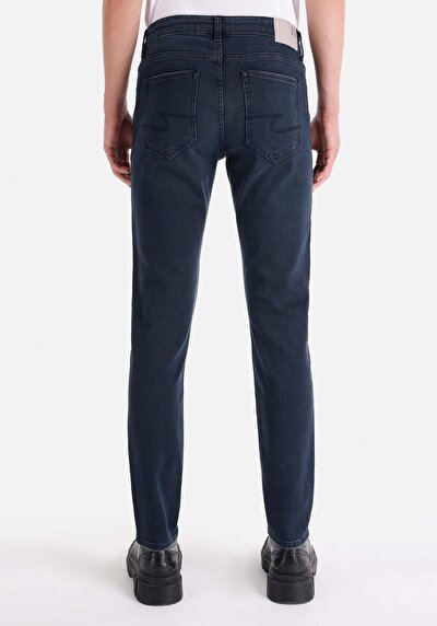 Afficher les détails de 041 Danny Pantalon Bleu Foncé Slim Leg Low Rise En  Slim Fit Homme