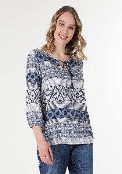 Image de Chemisier À Manches Longues Marine Regular Fit Femme