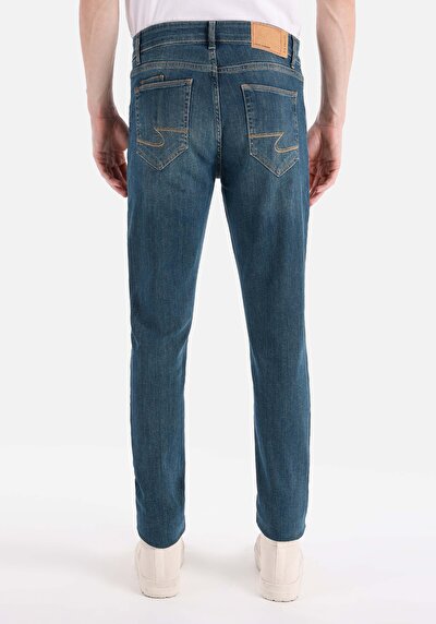 Image de 041 Danny Pantalon Bleu Slim Leg Low Rise En Slim Fit Homme