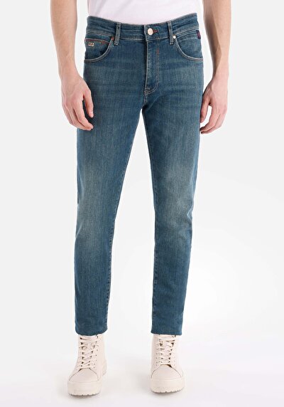 Image de 041 Danny Pantalon Bleu Slim Leg Low Rise En Slim Fit Homme