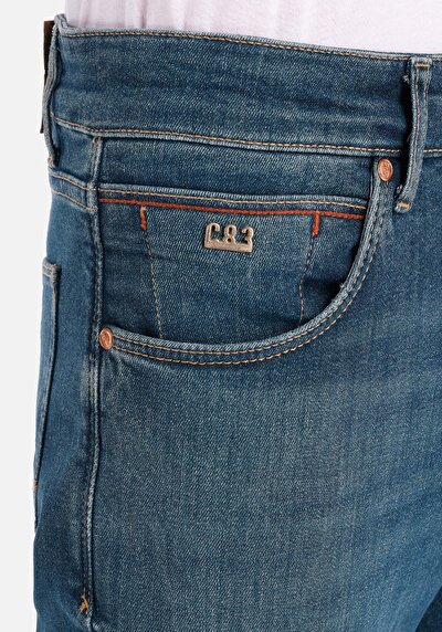 Image de 041 Danny Pantalon Bleu Slim Leg Low Rise En  Slim Fit Homme