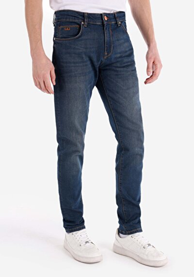 Image de 041 Danny Pantalon Bleu Slim Leg Low Rise En Slim Fit Homme