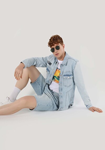 Afficher les détails de Veste De Blazer Bleu Clair Regular Fit   Homme