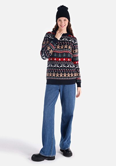 Image de Pull Marine Regular Fit Manches Longues  Femme