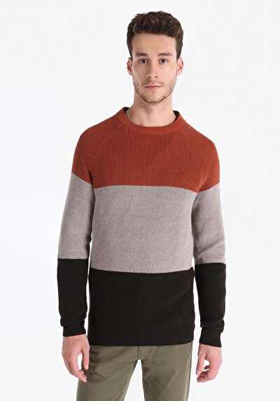 Image de Pull Marron Regular Fit Manches Longues  Homme
