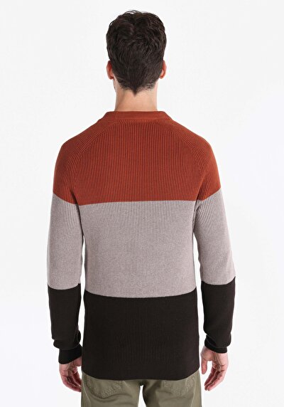 Image de Pull Marron Regular Fit Manches Longues  Homme