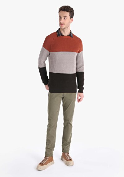 Image de Pull Marron Regular Fit Manches Longues  Homme