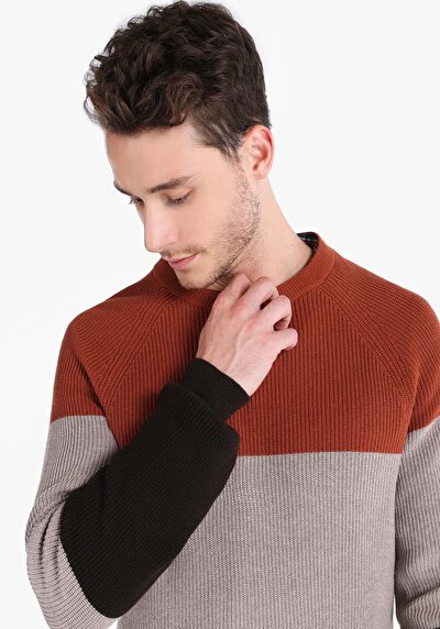 Image de Pull Marron Regular Fit Manches Longues  Homme
