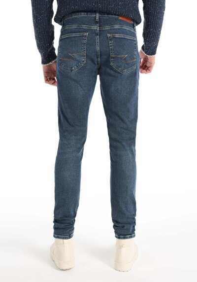 Image de 041 Danny Pantalon Bleu Foncé Slim Leg Low Rise En Slim Fit Homme
