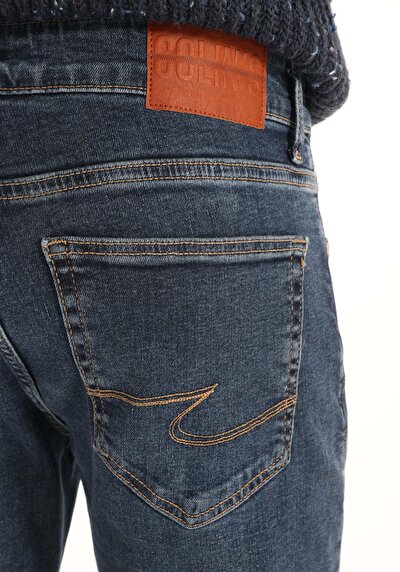 Afficher les détails de 041 Danny Pantalon Bleu Foncé Slim Leg Low Rise En  Slim Fit Homme