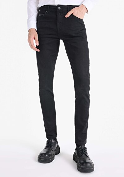 Image de 041 Danny Pantalon Noir Slim Leg Low Rise En Slim Fit Homme