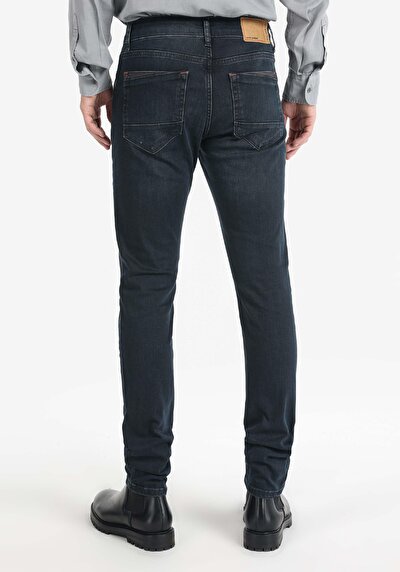 Image de 041 Danny Pantalon Bleu Foncé Slim Leg Low Rise En Slim Fit Homme