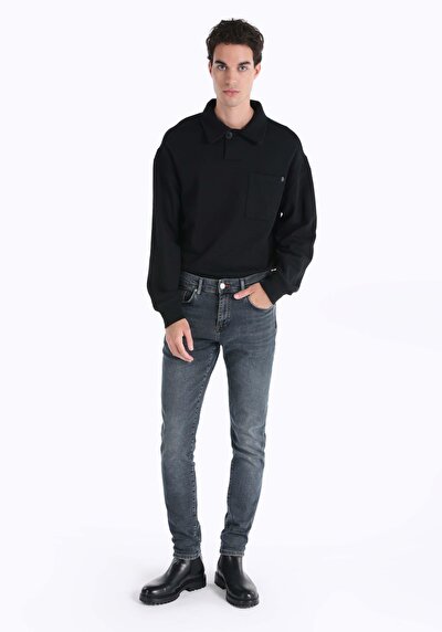 Image de 041 Danny Pantalon Bleu Foncé Slim Leg Low Rise En Slim Fit Homme