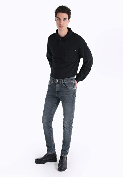 Image de 041 Danny Pantalon Bleu Foncé Slim Leg Low Rise En Slim Fit Homme