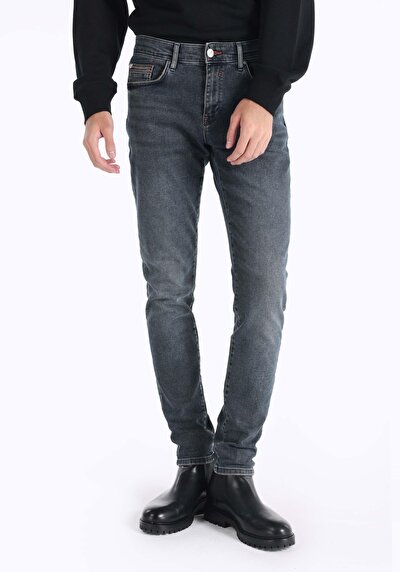 Image de 041 Danny Pantalon Bleu Foncé Slim Leg Low Rise En  Slim Fit Homme