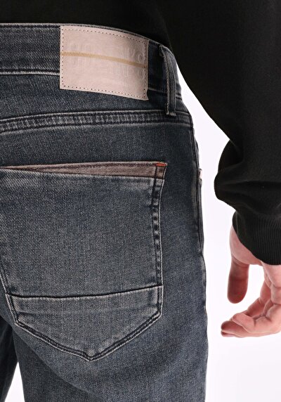 Image de 041 Danny Pantalon Bleu Foncé Slim Leg Low Rise En  Slim Fit Homme