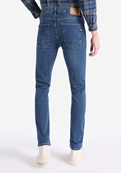 Image de 044 Karl Pantalon Bleu Straight Leg Low Rise En  Straight Fit Homme