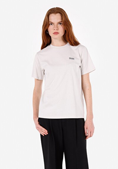 Image de T-shirt À Manches Courtes Blanc Regular Fit Imprimé Femme