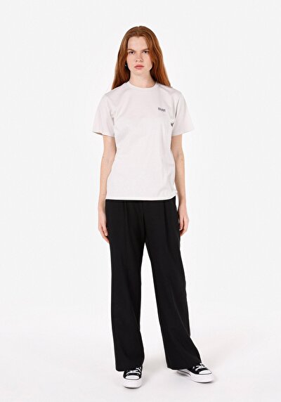 Image de T-shirt À Manches Courtes Blanc Regular Fit Imprimé Femme
