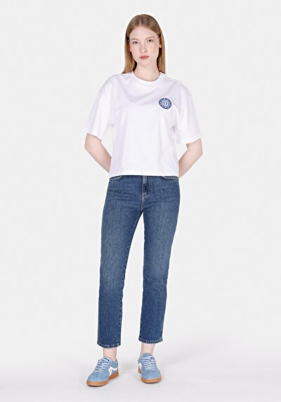Image de 891 Maya Pantalon Tapered Leg Medium Rise En Jean Slim Fit Femme
