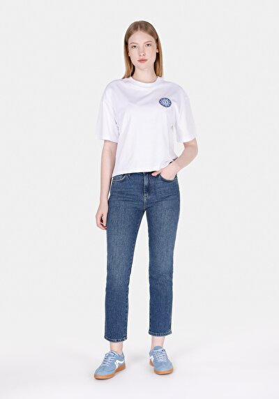 Image de 891 Maya Pantalon Tapered Leg Medium Rise En Jean Slim Fit Femme