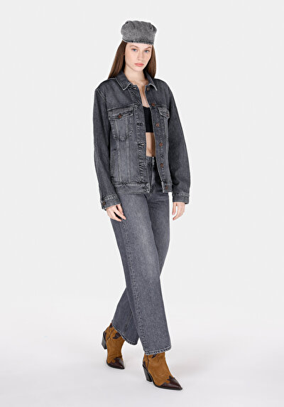 Image de 970 Berry Pantalon Wide Leg High Rise En Jean Regular Fit Femme
