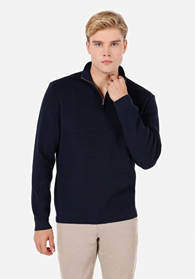 Image de Pull Marine Regular Fit Manches Longues  Homme