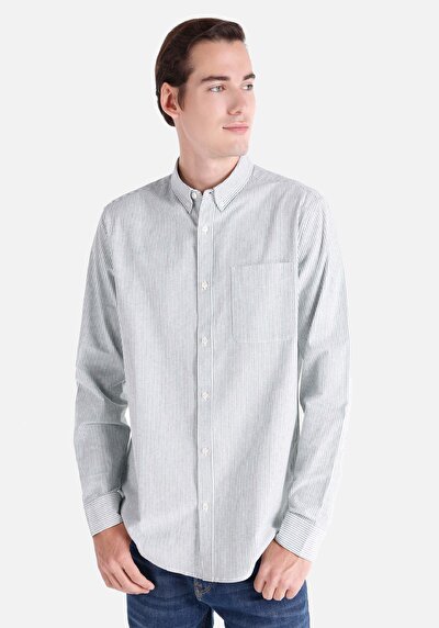 Image de Chemise À Manches Longues Vert Regular Fit   Homme