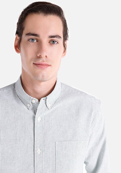 Image de Chemise À Manches Longues Vert Regular Fit   Homme