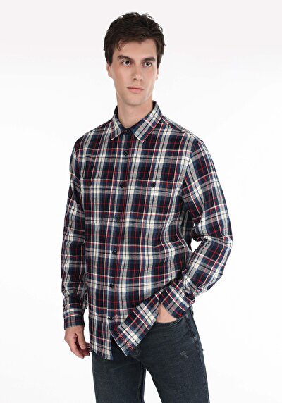 Image de Chemise À Manches Longues Bleu Regular Fit   Homme