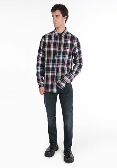 Image de Chemise À Manches Longues Bleu Regular Fit Homme
