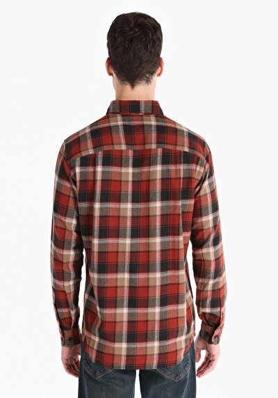 Image de Chemise À Manches Longues Orange Homme