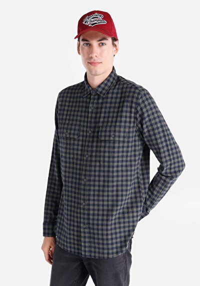 Image de Chemise À Manches Longues Kaki    Homme