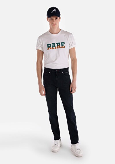 Image de 044 Karl Pantalon Bleu Foncé Straight Leg Low Rise En  Straight Fit Homme