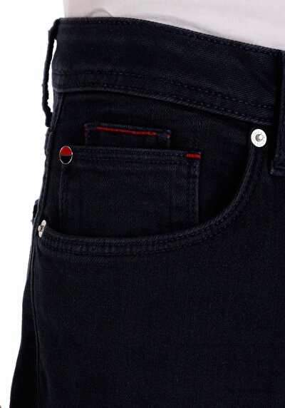 Image de 044 Karl Pantalon Bleu Foncé Straight Leg Low Rise En  Straight Fit Homme