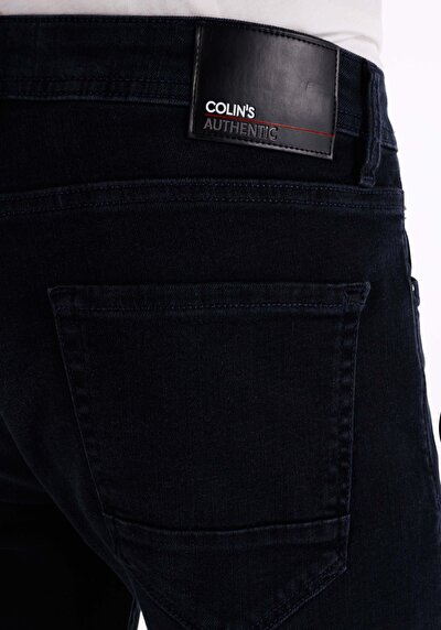Afficher les détails de 044 Karl Pantalon Bleu Foncé Straight Leg Low Rise En  Straight Fit Homme