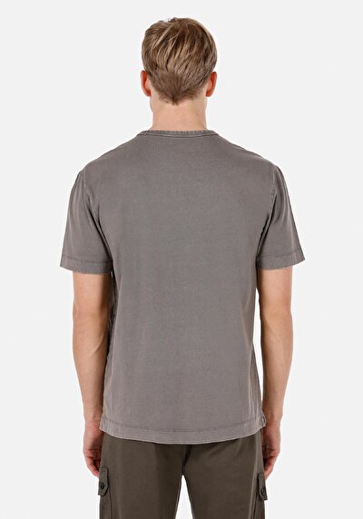 Image de T-shirt À Manches Courtes Marron Comfort Fit Droit Homme