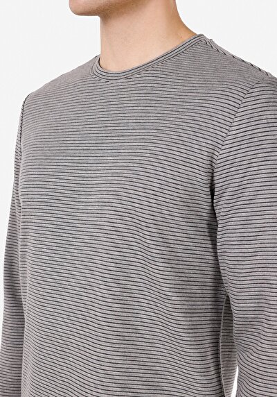 Image de T-shirt À Manches Longues Gris Regular Fit  Homme