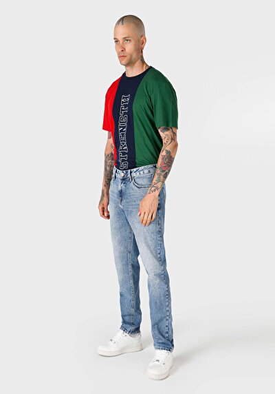 Image de 067 Jack Pantalon Bleu Tapered Leg Medium Rise En Regular Fit Homme