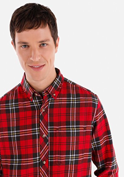 Image de Chemise À Manches Longues Rouge    Homme