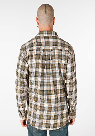 Image de Chemise À Manches Longues Kaki Regular Fit Homme