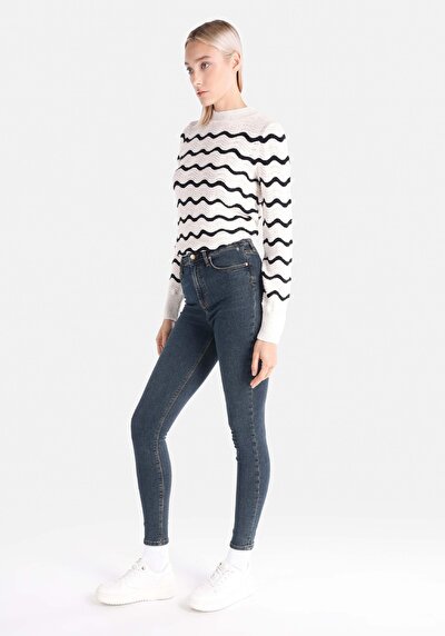 Image de 760 Diana Pantalon Bleu Skinny Leg High Rise En Skinny Fit Femme