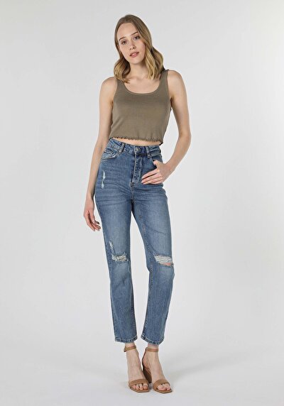 Image de 884 Lauren Pantalon Marine Bootcut En Straight Fit Femme
