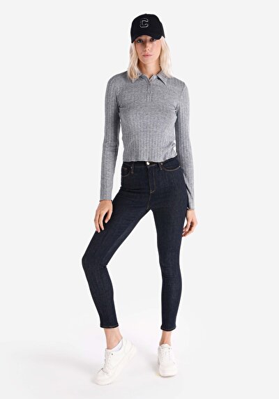 Image de 760 Diana Pantalon Bleu Skinny  Leg High Rise En Jean Skinny Fit Femme