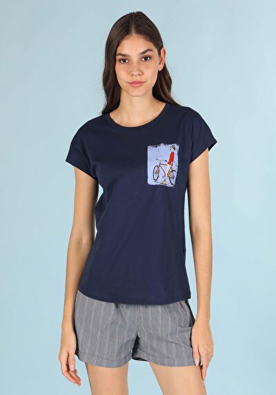 Image de T-shirt À Manches Courtes Marine Regular Fit  Femme