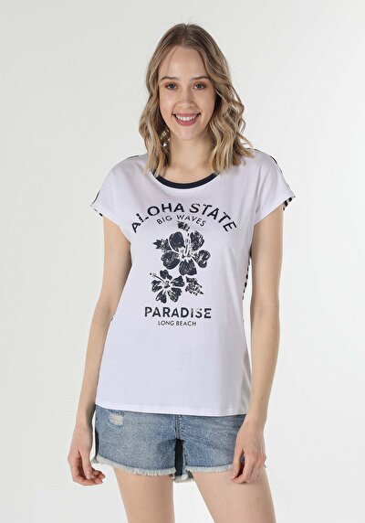 Image de T-shirt À Manches Courtes Blanc Regular Fit  Femme