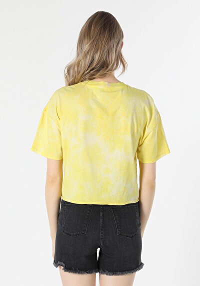 Image de T-shirt À Manches Courtes Jaune Comfort Fit Femme