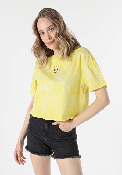 Image de T-shirt À Manches Courtes Jaune Comfort Fit  Femme