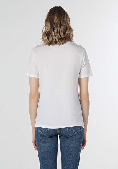 Image de T-shirt À Manches Courtes Blanc Regular Fit  Femme