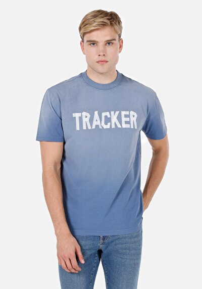 Image de T-shirt À Manches Courtes Bleu Comfort Fit Droit Homme